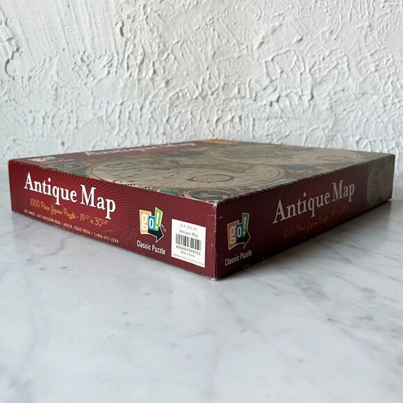 Antique Map 1000 Piece Puzzle by Go! Games 19-1/2" x 30-5/8" - Complete - Picture 6 of 7